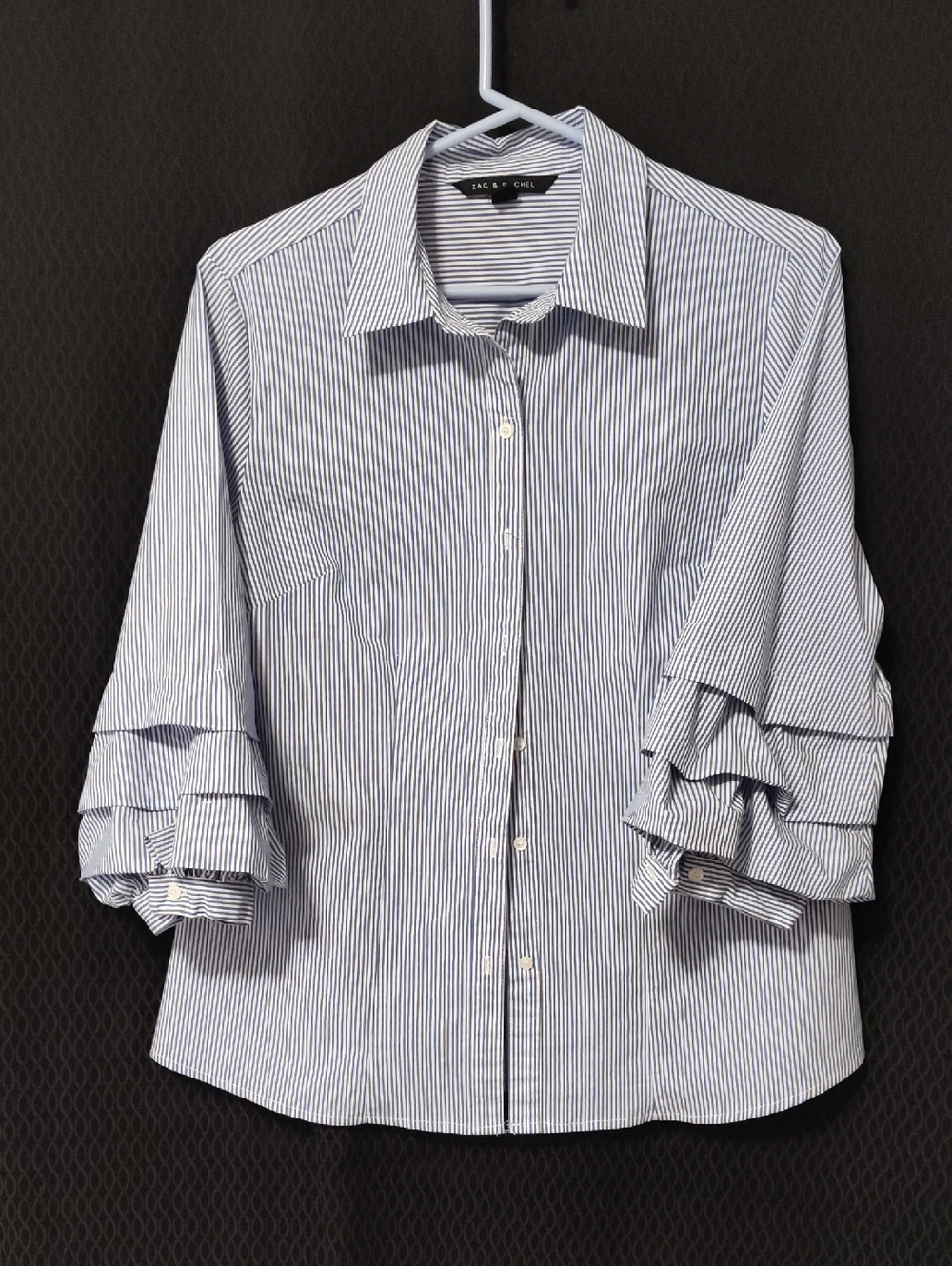 Zac & Rachel Blue & White Striped Button‑Down Shirt